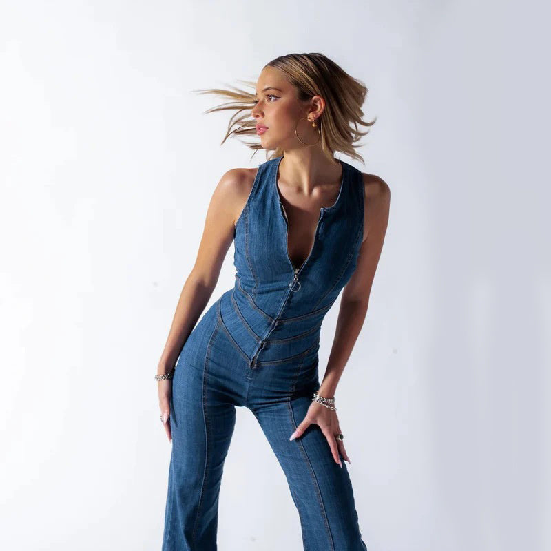 Claire™ | Rugloze Denim Jumpsuit