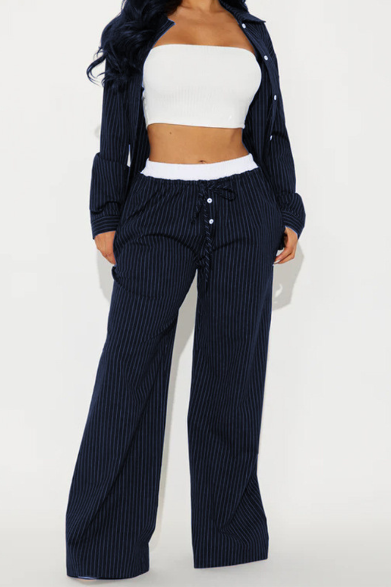 Claire™ | Gestreepte Comfortabele Tweedelige Set