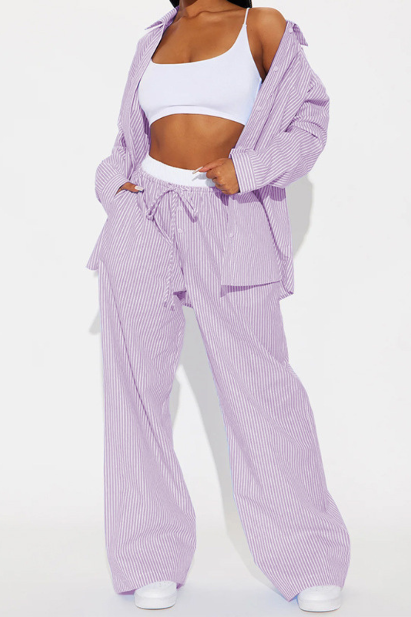 Claire™ | Gestreepte Comfortabele Tweedelige Set