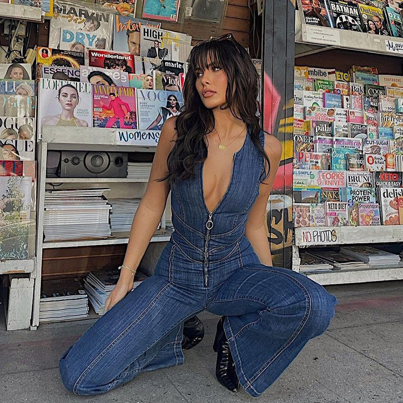 Claire™ | Rugloze Denim Jumpsuit
