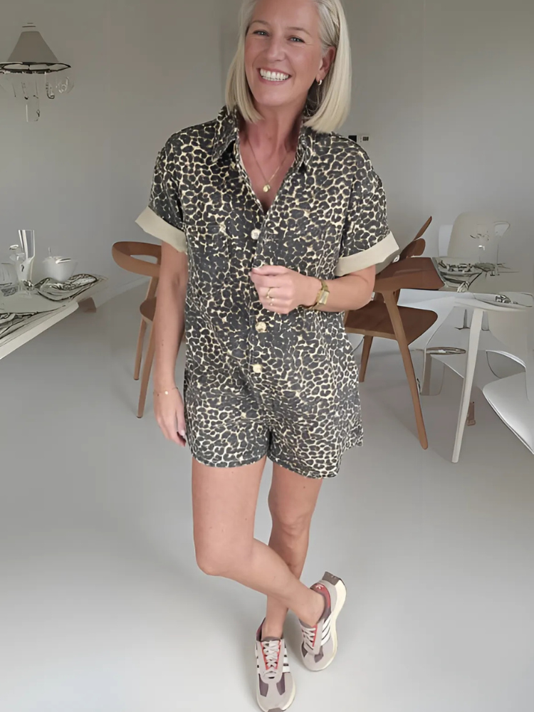 Claire™ | Mini Romper met Luipaardprint
