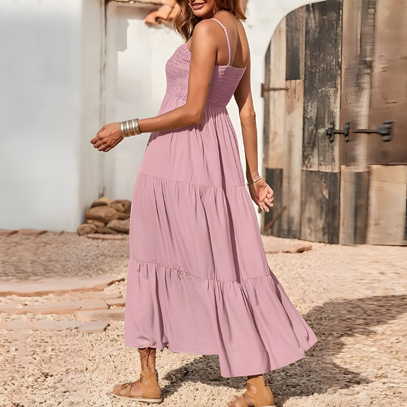 Claire™ | Luchtige midi-jurk met gesmokte top