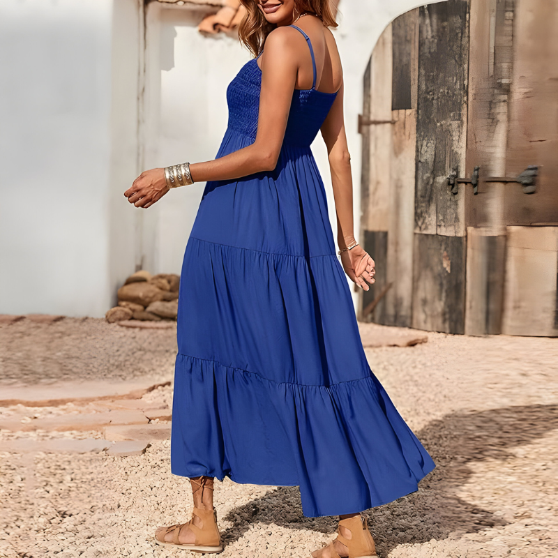 Claire™ | Luchtige midi-jurk met gesmokte top