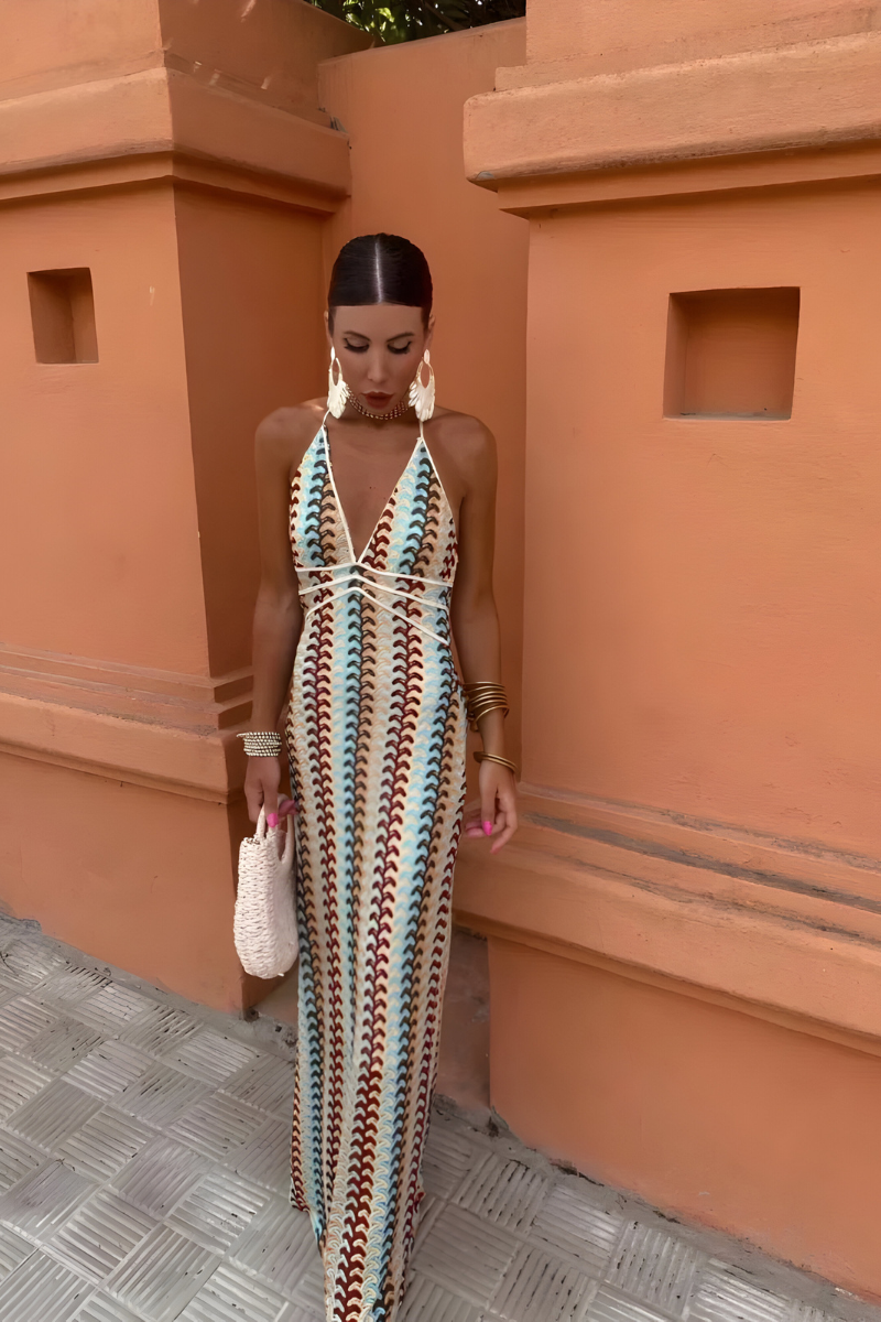 Claire™ | Boho maxi-jurk met open rug
