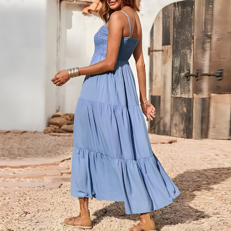 Claire™ | Luchtige midi-jurk met gesmokte top