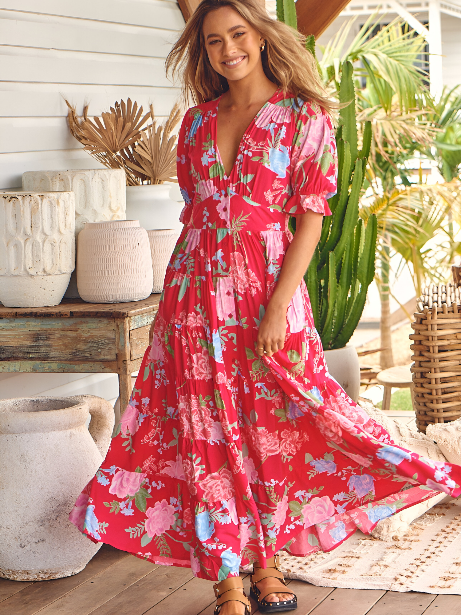Claire™ | Elegante Bloemenprint Jurk