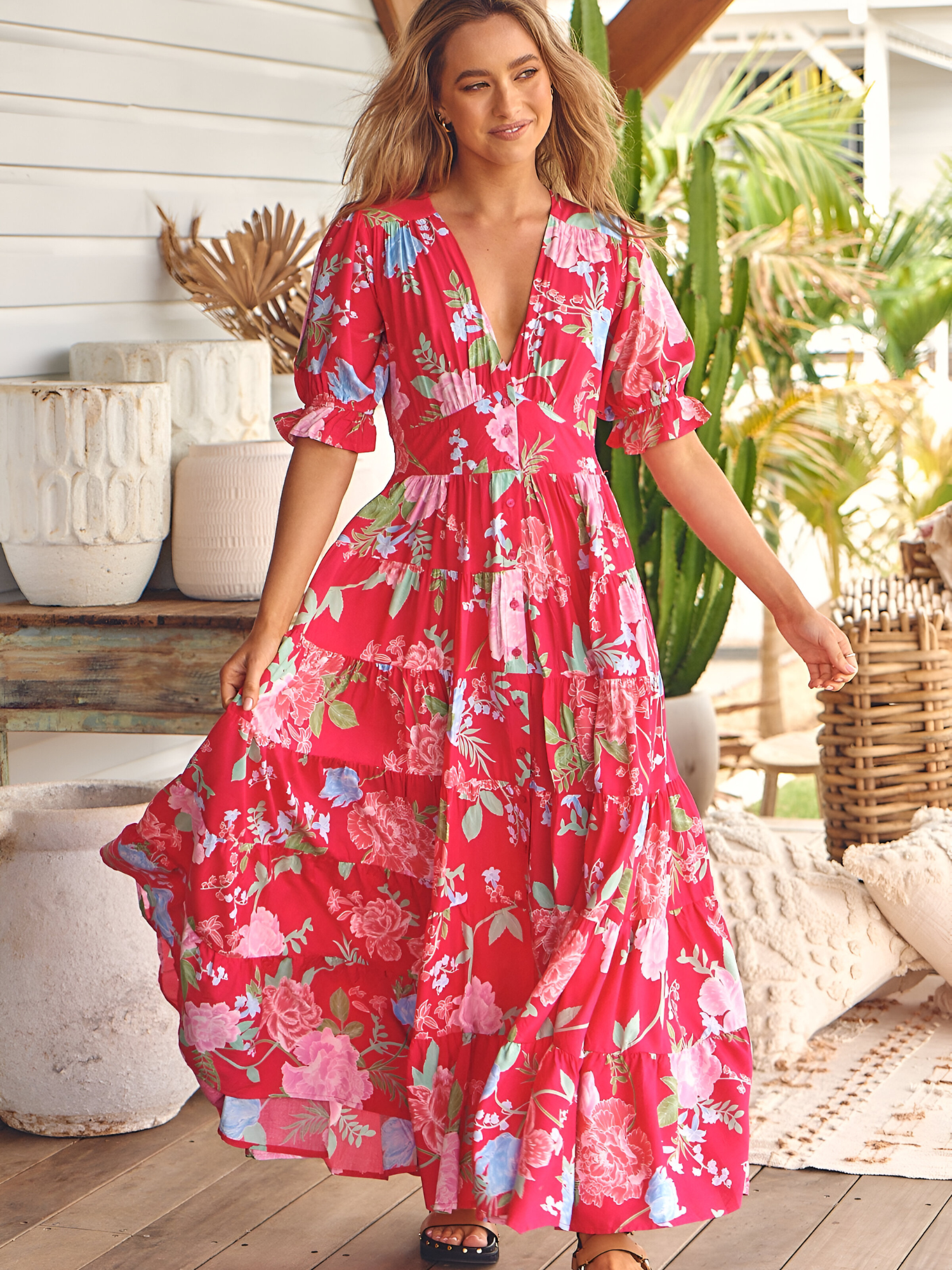 Claire™ | Elegante Bloemenprint Jurk