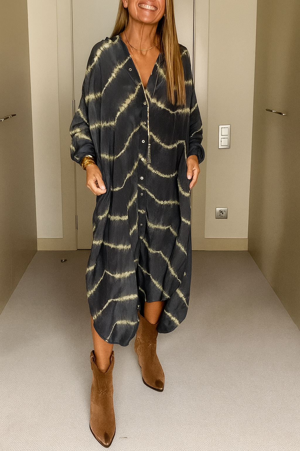 Claire™ | Boho Gestreepte Maxi-jurk