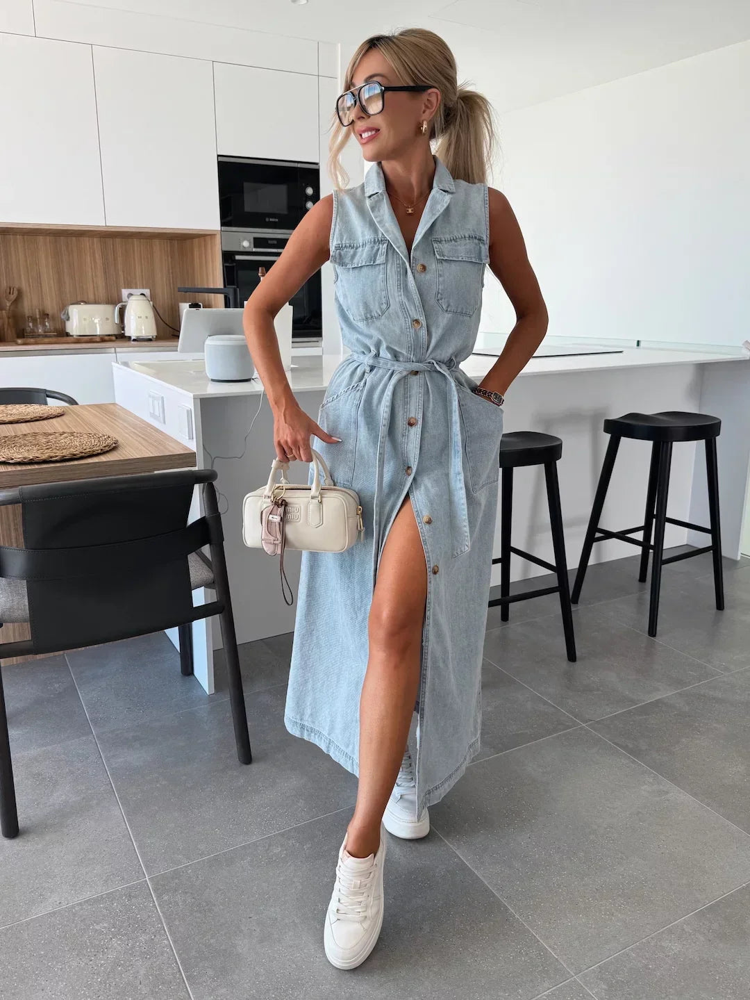 Claire™ | Maxi Denim Jurk